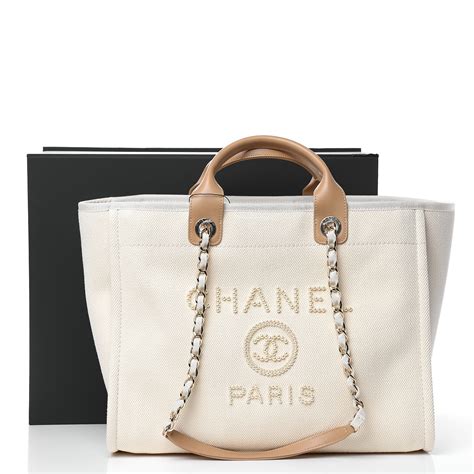 chanel deauville tote pearls|chanel large deauville shopping tote.